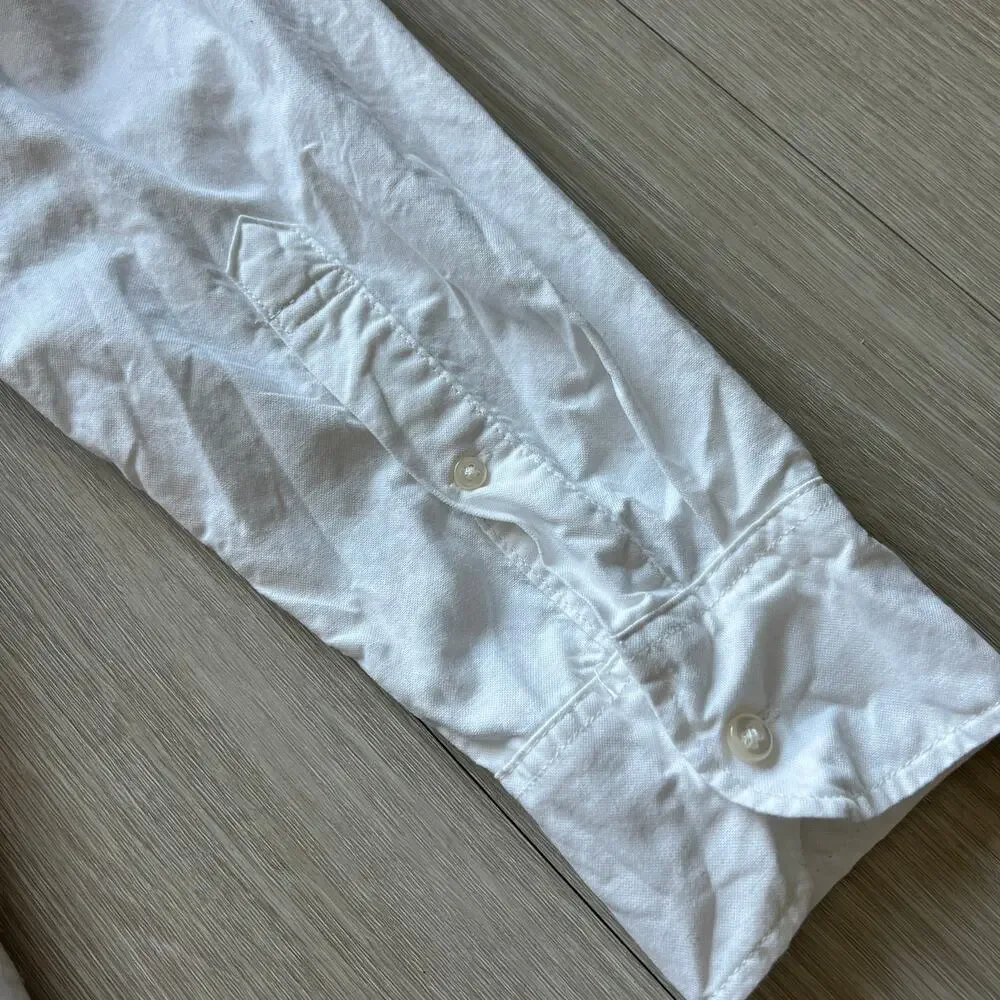 J Crew Broken In Organic Cotton Oxford Shirt Classic Men Medium White